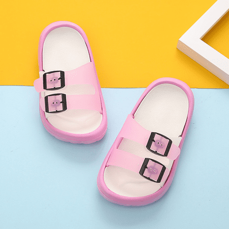 

Wish Little Kids Summer Sandals Non-Slip Boy Girl Slide Lightweight Beach Water Shoes Shower Pool Slippers ------ White （Size 29） S225