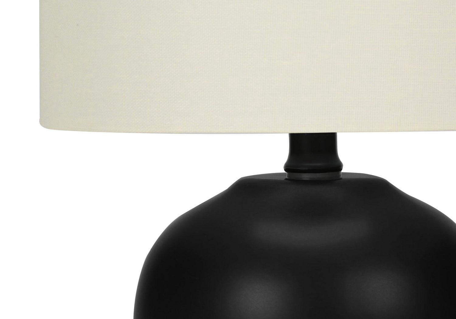Monarch Specialties Luminaire, 17"h, Lampe De Table, Noir Céramique, Teinte Ivoire / Crème, Transitionnel
