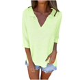 thumbnail image 2 of Qetyuw Short Sleeve Sweater for Women Knitted V Neck Jumpers Oversized Casual Pullover Sweaters Lightweight Comfy Jumper, 2 of 6