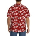 thumbnail image 3 of Lsque Ho-Ho-Ho print Men's Cuban Collar Short Sleeve Shirt Summer Beachwear Casual Button Down Fashionable Vacation Leisure Shirt-XX-Large, 3 of 7