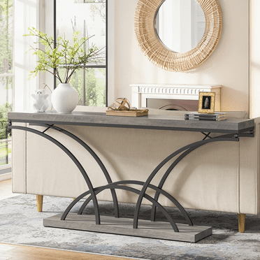 Tribesigns 70.9-Inch Narrow Sofa Table, Extra Long Console Tables for Entryway, Console Behind Couch with Metal Frame for Living Room