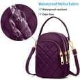 thumbnail image 3 of Quilted Crossbody Cellphone Bag for Women, Small Phone Handbag with 3 Zipper Pockets and Adjustable Strap, 3 of 9