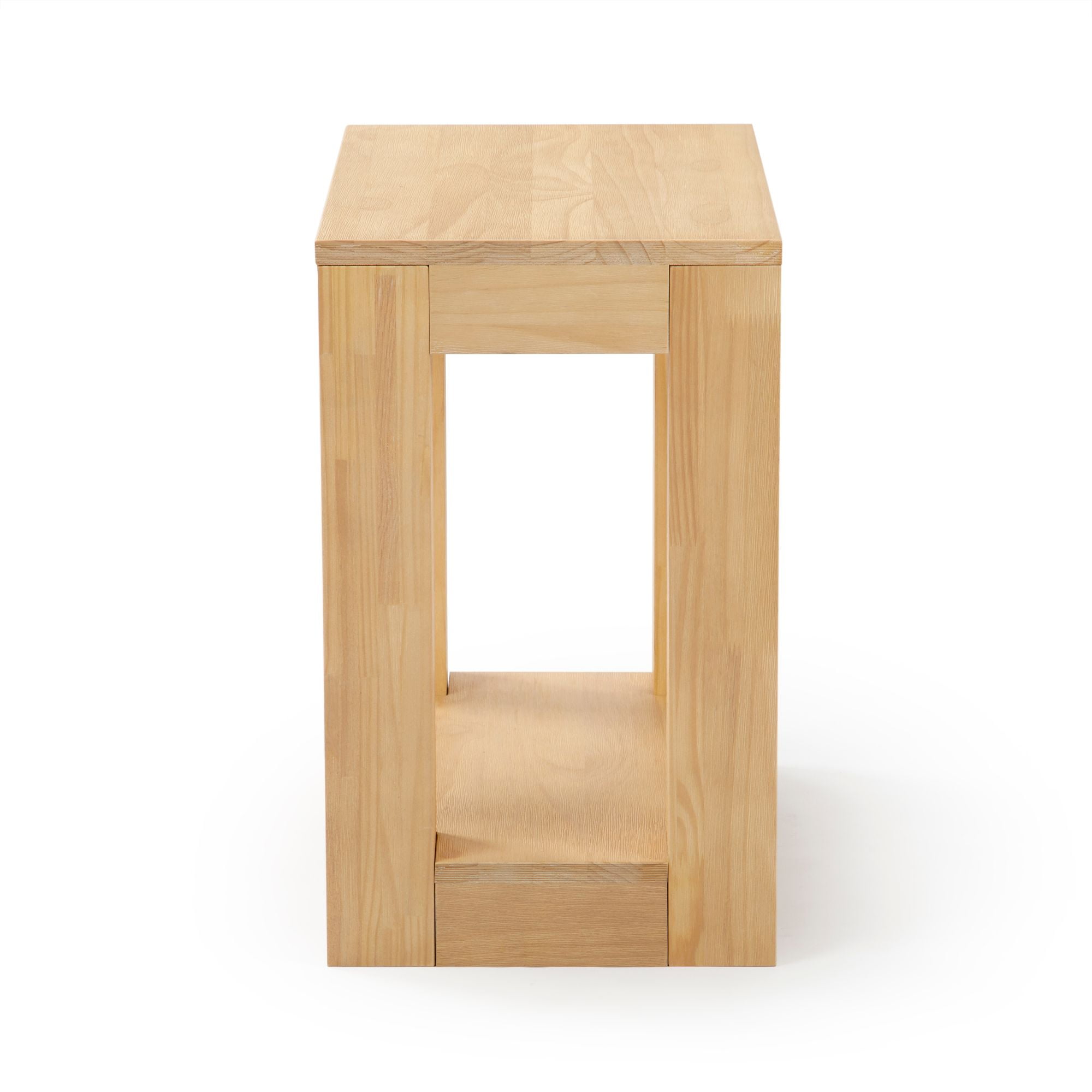 Plank+Beam Modern for Living Room with Storage Solid Wood Rectangular End Table, 25", Blonde
