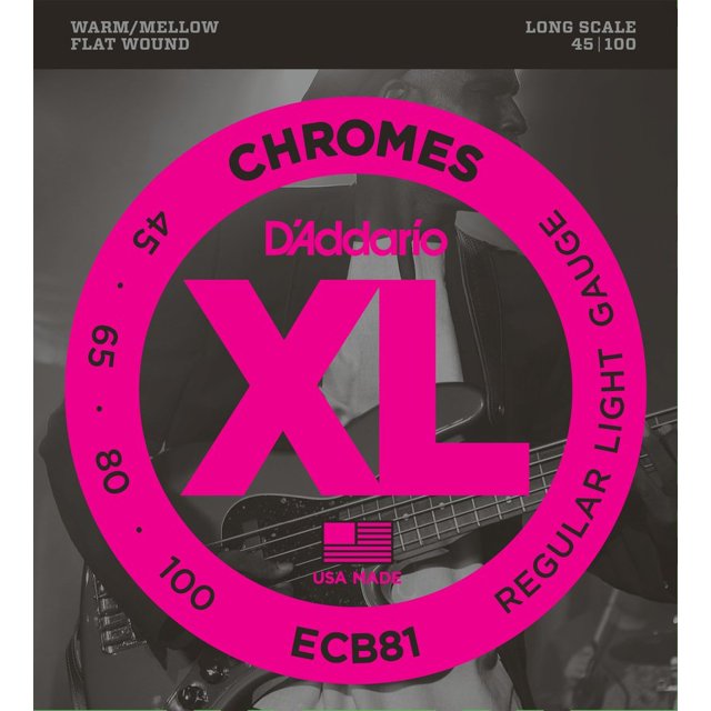 D'Addario ECB81 Chromes Bass Guitar Strings - Regular Light, Long Scale