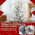 thumbnail image 7 of LAMPHOME 2FT Pre-Lit Flocked Basin Tree - 30 Warm White LEDs, 3 Pine Cones, 189 Tips, Magnesium Basin, 7 of 7