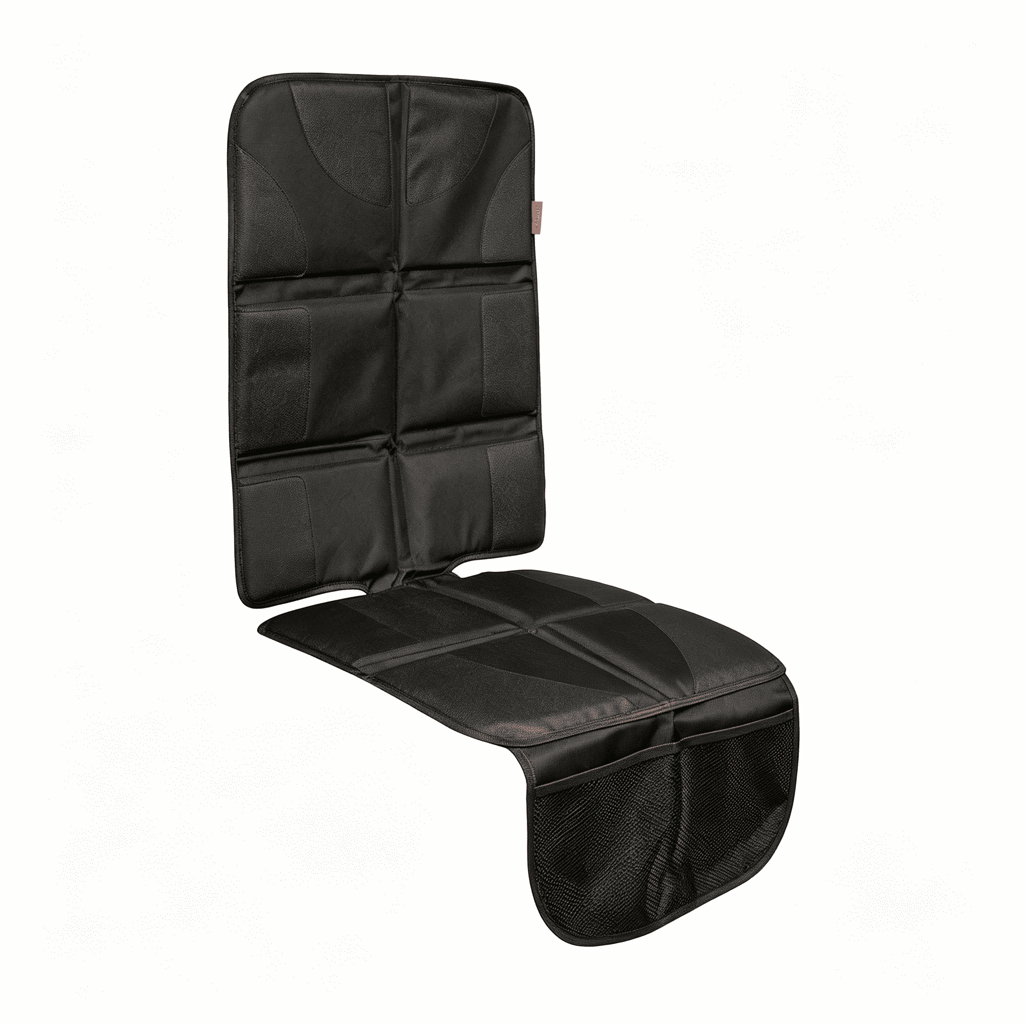 RIONIMA Car Seat Protector for Baby Car Seat-Thick Padding-Seat Protector under Baby Car Seat with 2 Mesh Storage Pockets-Black Waterproof Baby Car Seat Protector-Non-Slip Padded Backing