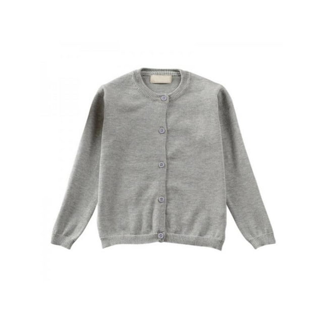 Boys Girls Childrens School Sweatshirt Sweater Jumper Top Button Down Crew Neck