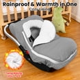 thumbnail image 5 of Beavtaens Winter Baby Car Seat Cover, Warm Cozy Breathable, Watreproof Carseat Canopy for Boys, Infant, Grey, 5 of 12