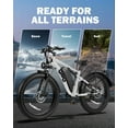 thumbnail image 6 of Qlife Racer Plus Electric Bike for Adults Peak 749W Motor Up to 19.8MPH, 4.0 Fat Tire Electric Mountain Bicycle with 48V 15.6AH Battery, 7 Speed Full Suspension Ebike(White), 6 of 9