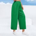 thumbnail image 2 of Zuesphe Womens Pants Elastic Waist Petite Short Length Summer Capri Pants for Women 2025 Petite Womens Wide Leg Pants Casual Work High Waist Cargo Pants Women Tall, 2 of 5