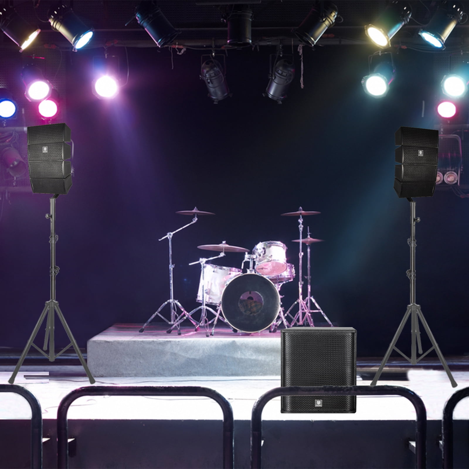 4000W P.M.P.O PRORECK CLUB 3500 15-inch 2.1 CHANNEL DJ/Powered PA Speaker System Combo Set 6x4-inch Line Array Speakers and 1x15-inch Subwoofers BT for Large Parties