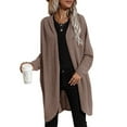 thumbnail image 1 of Qiylii Women’s Solid Color Coat Long Sleeve Mid-length Irregular Knitted Top, 1 of 9