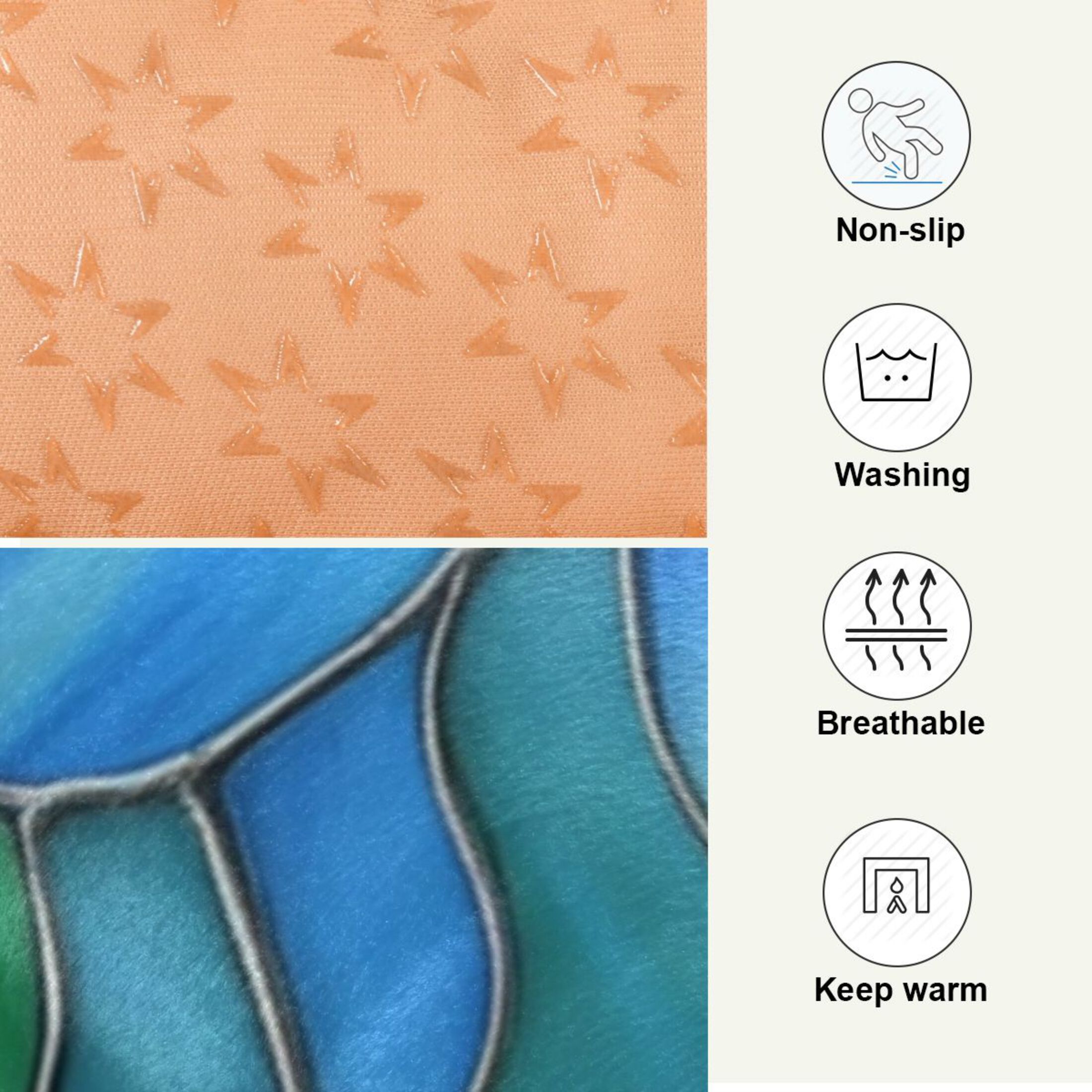Qxltty Light Blue Green Glass Ped Pad Wear-resistant and Hard to Bite Through Sleeping Pad for Small Medium Large Dogs Winter Pet Bed 36×24in