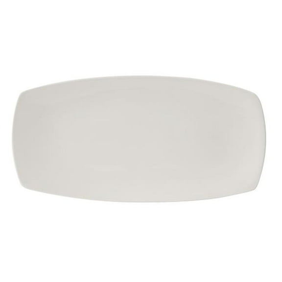Tuxton AMU-553 Rect Plate with Tapered Ends 14x8, Pearl White