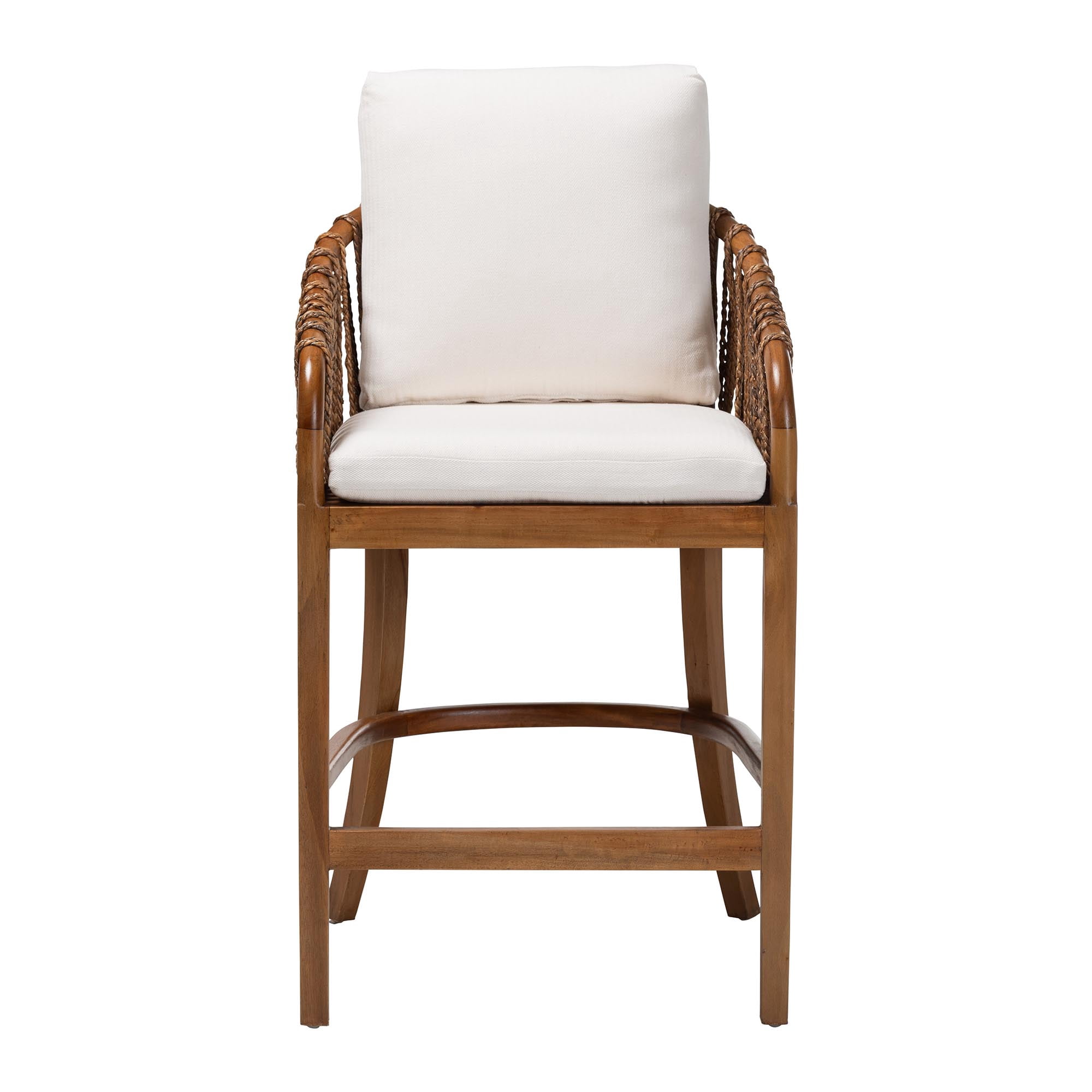 bali & pari Varen Boho Counter Stool, 26" H Counter Height, Walnut Brown