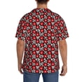 thumbnail image 3 of Kdxio Men'S Hawaiian Shirt For Men Short Sleeve Shirt Red Floral Summer Casual Holiday Beach Button Down T-Shirts, 3 of 5