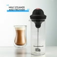 thumbnail image 3 of Milk Frother Electric Foamer Coffee Foam Maker Milk Shake Mixer Battery Milk Frother Jug Cup,1*Milk frother,black & transparent, 3 of 9