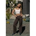 thumbnail image 5 of CALI1850 Women's Cali1850 Women's Mid Rise Silhouette With Wide Leg Cargo Pants With Side Pockets, 5 of 7