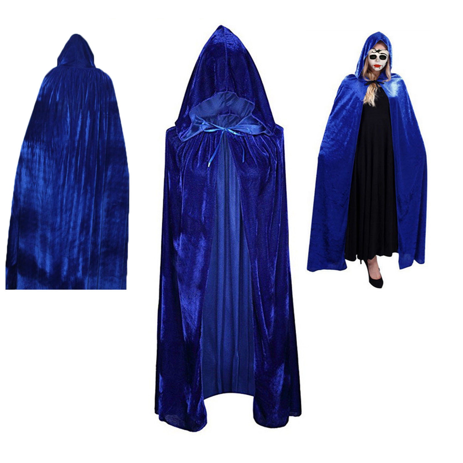 Special Bridal Long Unisex Velvet Capes with Hood Adult Halloween Christmas Cosplay Costume Cloaks