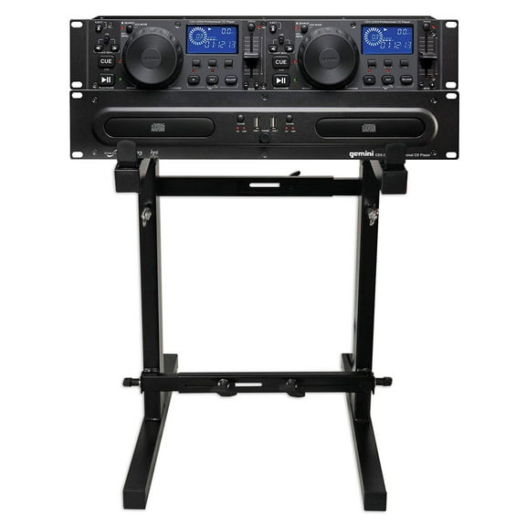 Gemini CDX-2250i DJ Dual Two Deck CD/MP3 Media Player Adjustable Stand