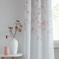 thumbnail image 3 of Uptown Home Leaf Metallic Sheer Farmhouse Coral Red Floral Metallic Leaves Curtains, 40"x63", 2 Panels, 3 of 6