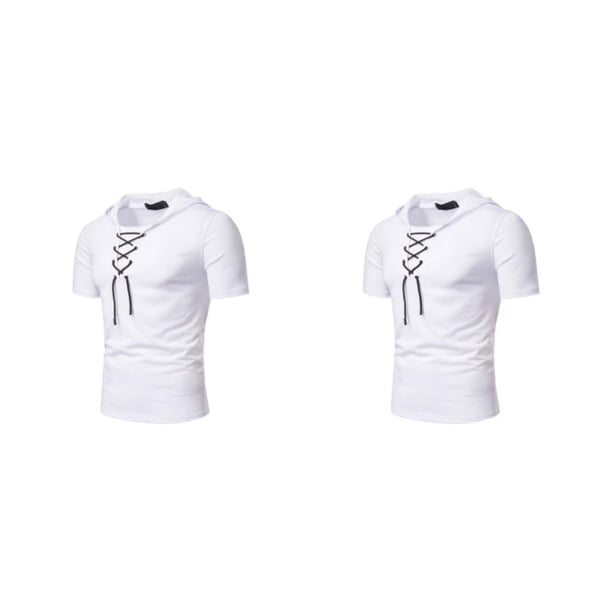 Qarigey Sudadera Lisa De Manga Corta - Ligera Y Transpirable Para El Tiempo Libre Blanco XL Blanco SG 2Conjunto