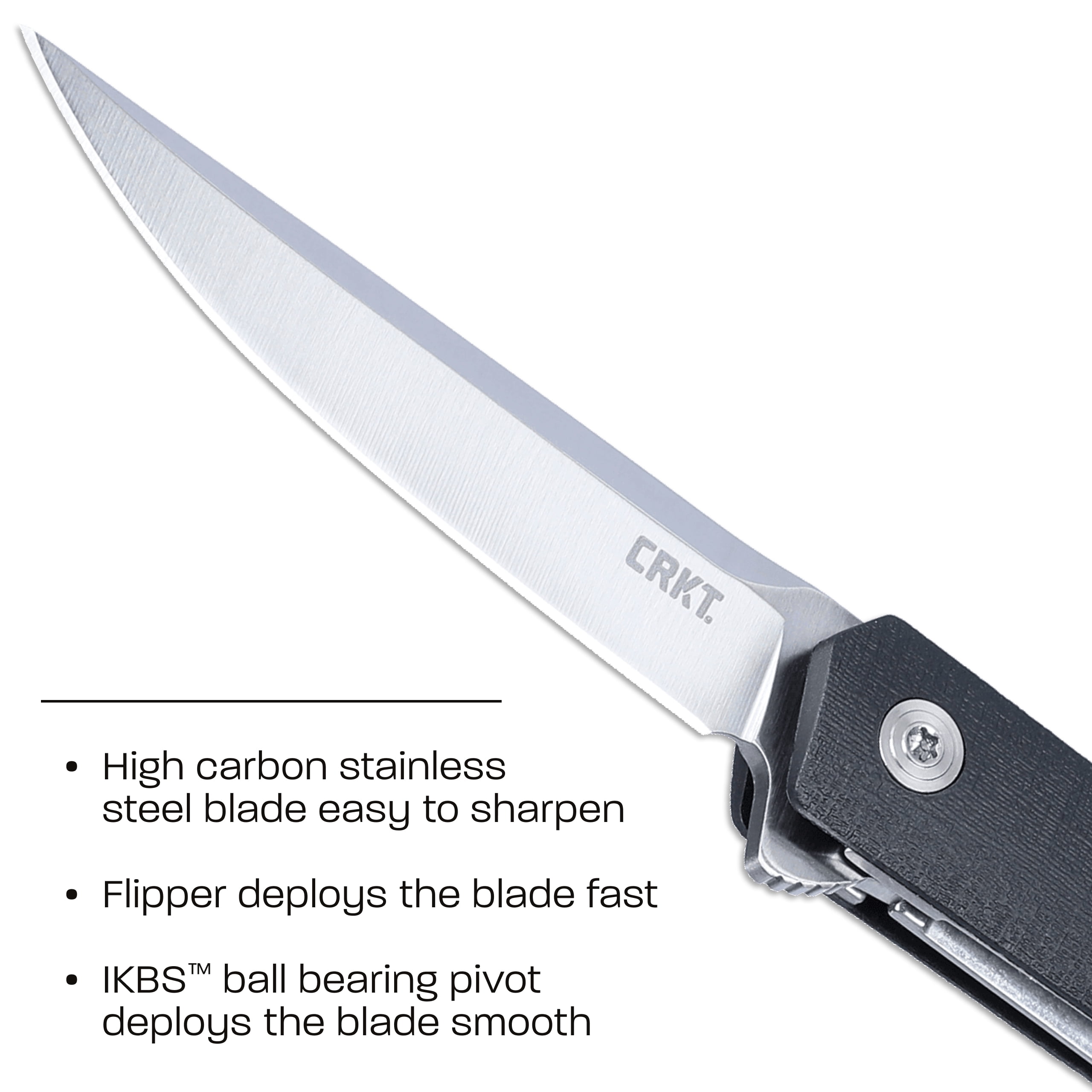 CRKT CEO Compact Everyday Carry EDC Pocket Folding Knife with Liner Lock: 1.4116 Plain Edge Blade, Glass-Reinforced Nylon Handle, Reversible Pocket Clip, 7095KX