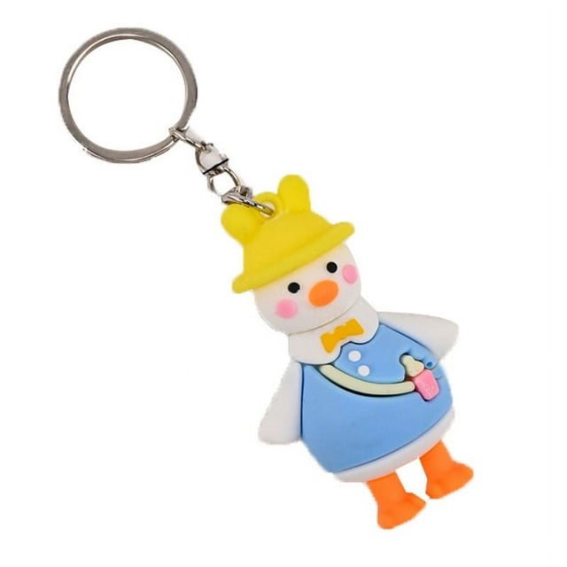 Decoraciones De Llavero De Pato De Dibujos Animados, Lindas Formas De Pato De Dibujos Animados Llavero De Plástico Adornos Colgantes Llavero Colgante Decoración Para Teléfono