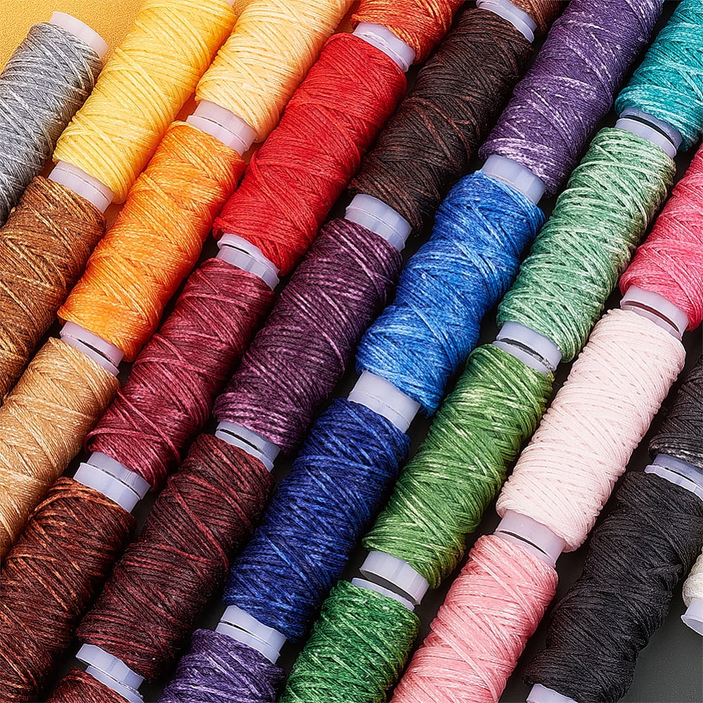 Waxed Polyester Cord Twisted Cord for Jewelry Making Mixed Color 0.8mm 12m/roll