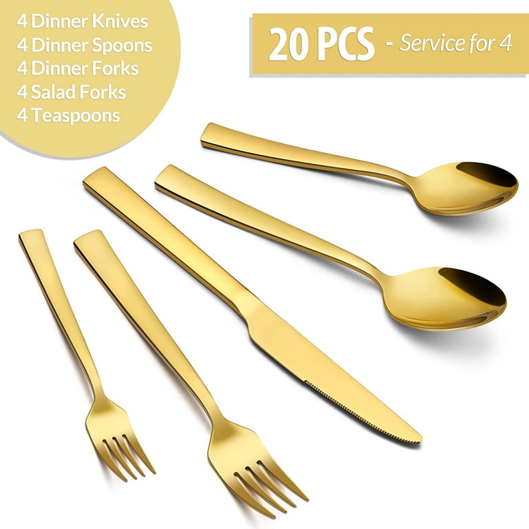 Vesteel 20-Piece Gold Stainless Steel Flatware Set photo 5