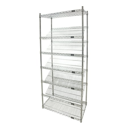 Slanted Wire Shelving Unit 7 Tiers 48, Slanted Wire Shelving