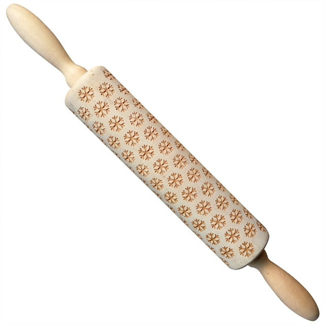 Pins Christmas Rolling Pins Wooden Rolling Embossing Baking Biscuit Fondant Cake Patterned Roller