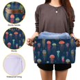 thumbnail image 3 of Yayeee 2 Pack Canvas Storage Basket with Handles for Shelves Fabric Bins Closet Organizer, Cartoon Jellyfish Pattern, 3 of 8