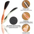thumbnail image 3 of 2 - Pack Double - Sided Foot Pumice Stone Set with Ergonomic Handle, Easy - Reach Design for Callus Removal, Circulation Improvement, Fine - Grained Frosted Pedicure Tool for Feet Scrub & Foot Care, 3 of 7