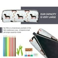 thumbnail image 5 of Cauagu Dachshund Dog Print Leather Pencil Pen Case - Stationery Bag Portable Stationery Bag Big Capacity Pencil Pouch Cosmetic Organizer Bag for Men & Women, 5 of 7