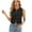 Black Gray, variant on XBASW Women's Denim Vest Tie Front Top Sleeveless Summer Jean Waistcoat S - XL