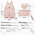 thumbnail image 2 of Mochilas Damas Bolsas De Cuero Versátil Rosa Conjunto 3 Pack Rosa, 2 of 4