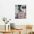 thumbnail image 3 of Nawypu Pink Van at Beach Ocean Nautical Photography Print, Coastal Palm Trees Home and Wall Decor, 3 of 5