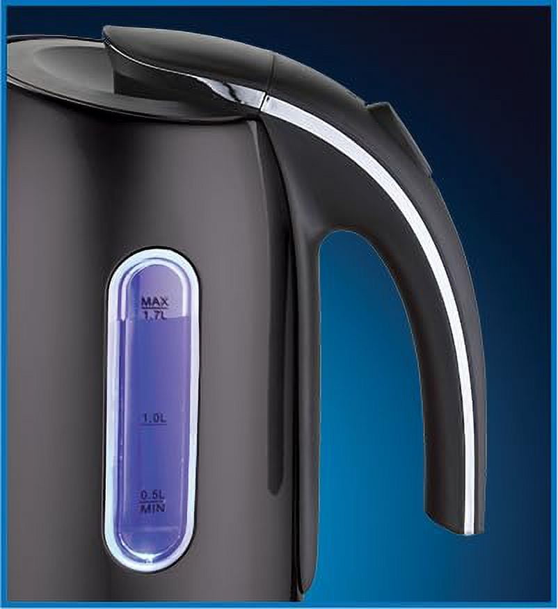 EUROSTAR EKS171BK 1.7L Stainless Steel Electric Kettle, Black
