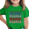 thumbnail image 1 of Zpanxa T-Shirts d'Été pour Filles Imprimé de la Fête de l'Indépendance Col Rond Manches Courtes Haut Polyester Spandex 9-10 Ans, 1 of 6