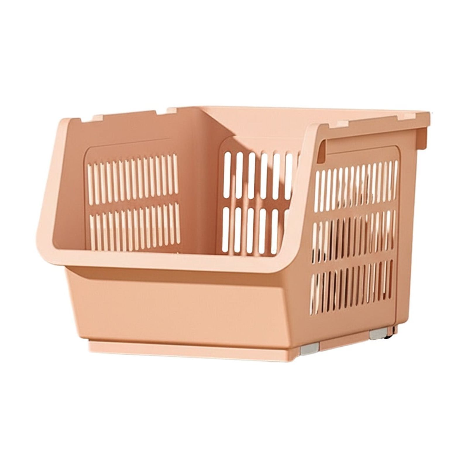 3 Pack Stackable Storage Baskets, Large Capacity Stackable Storage Bins Open Front, Space Saving Home Organization for Kitchen Bedroom Office