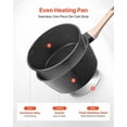 thumbnail image 3 of 2.5-quart small kitchen cooking pot with non-stick coating and tempered glass lid, detachable handle, suitable for induction cooktops, black., 3 of 5