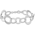 thumbnail image 3 of Avariah Diamonds Solid Sterling Silver Rhodium-plated Polished and Brushed Link Bracelet - 8", 3 of 7