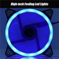 thumbnail image 3 of Ultra Silencioso 3Pin 4Pin Pc Cpu Case Cooler Ventilador De Refrigeración 2 Anillos Led (Azul) 12Cm 120Mm matsuzay EL006912-00, 3 of 6