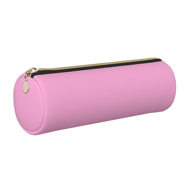 Disketp Pink Estuche Organizador de Lápices de Cuero, Estuche de Oficina con Cremallera para Bolígrafo y Lápiz