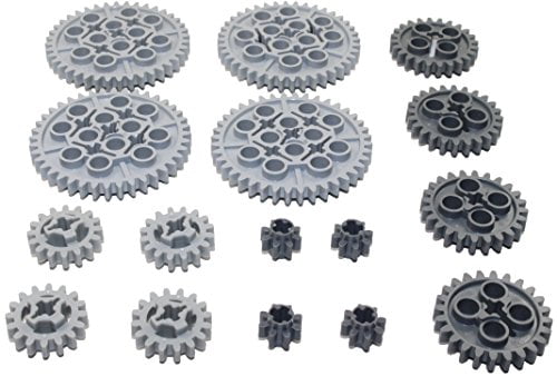 LEGO Light Gray Technic Parts 1/8 lb Assorted Bulk Lot Plates Bricks Axles Gears 