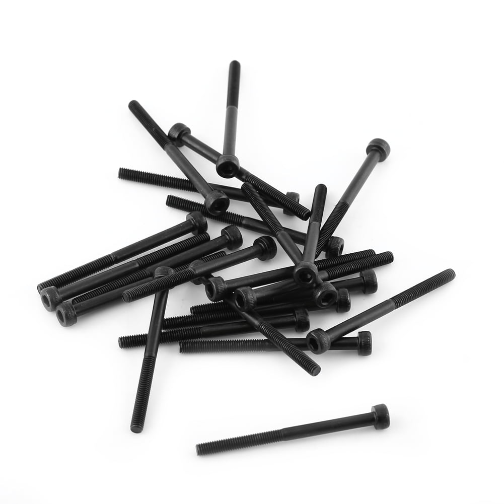 Xirurus Hex Socket Screws M3 x 40 mm Cap Head Screw Set Alloy Carbon Steel Fastener 24 Pcs Metric Partially Threaded Extra Long Repair Tool Bolt Kit for Appliance and Industrial Enclosure Panels