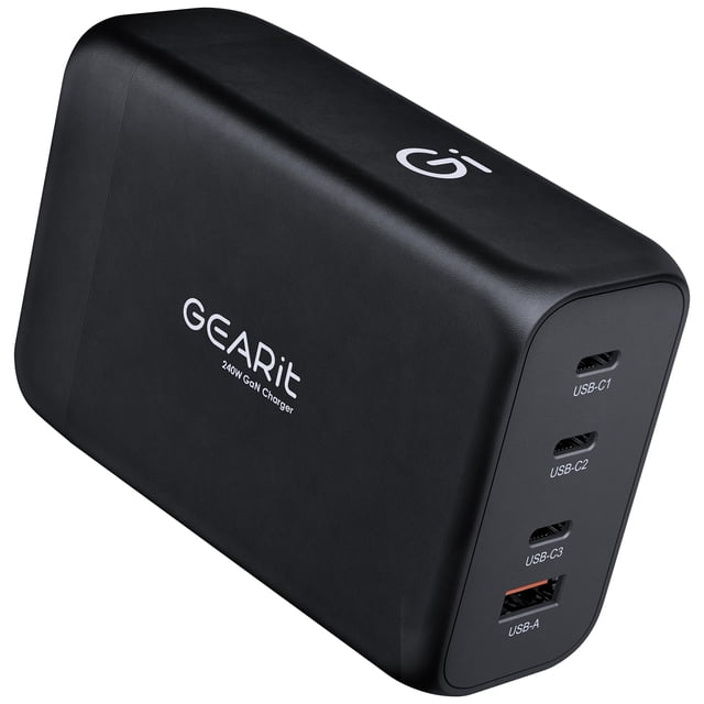 Cargador USB C GearIt de 240 W y 4 puertos GaN PD 3.1 Fast