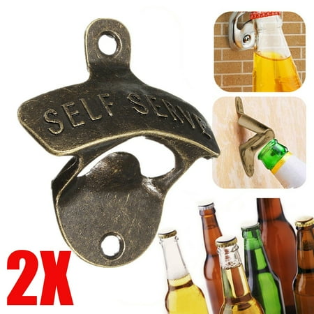 Mounted Bottle Opener - Stainless Steel Wall Mount Bar Beer Glass Cap Stainless Bottle Opener