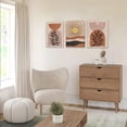 thumbnail image 6 of Boho Wall Art Set of 3, Boho Room Decor, Mid-Century Modern Wall Art Prints, Framed Neutral Abstract Geometric Canvas Prints Orange Brown Sun Desert Leaf Minimalist Artwork 12" X 16" Ready To Hang, 6 of 6